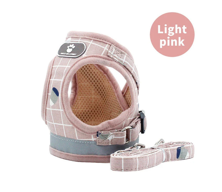 Pet Dog Cat Harness with Leash Nylon Adjustable Kitten Puppy Harness Belt Comfortable Small Dog Harness and Leash Set