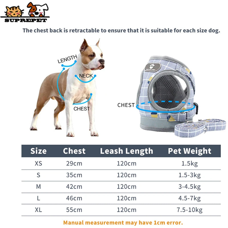 Pet Dog Cat Harness with Leash Nylon Adjustable Kitten Puppy Harness Belt Comfortable Small Dog Harness and Leash Set
