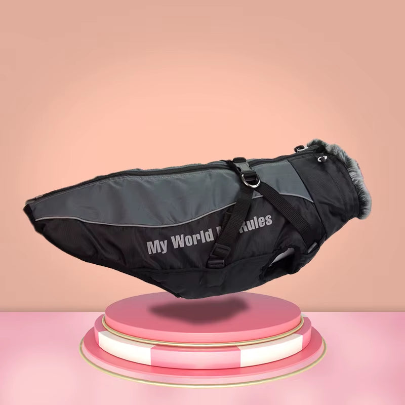 Clothes for Large Dogs Waterproof Big Dog Vest Jacket Autumn Winter Warm Fur Collar Pet Dog Coat for French Bulldog Wilma Dog