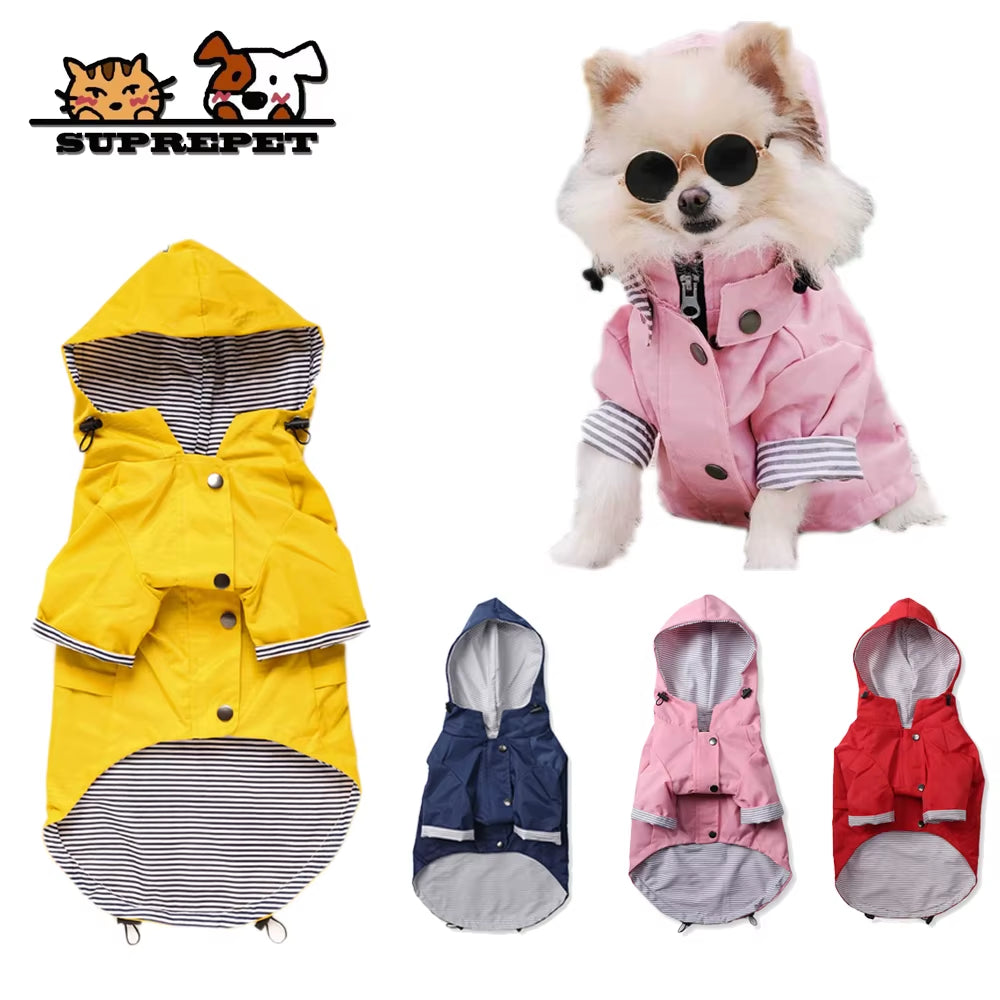 SUPREPET Pet Dog Clothes for Puppy Windproof Dog Jacket Rainproof Dog Raincoat Dog Sport Hoodies Jackets Popa Perro