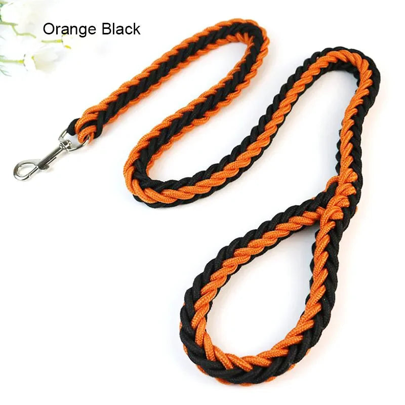 130Cm L/XL Super Strong Coarse Nylon Dog Leash Army Green Canvas Double Row Adjustable Dog Collar for Medium Large Dogs