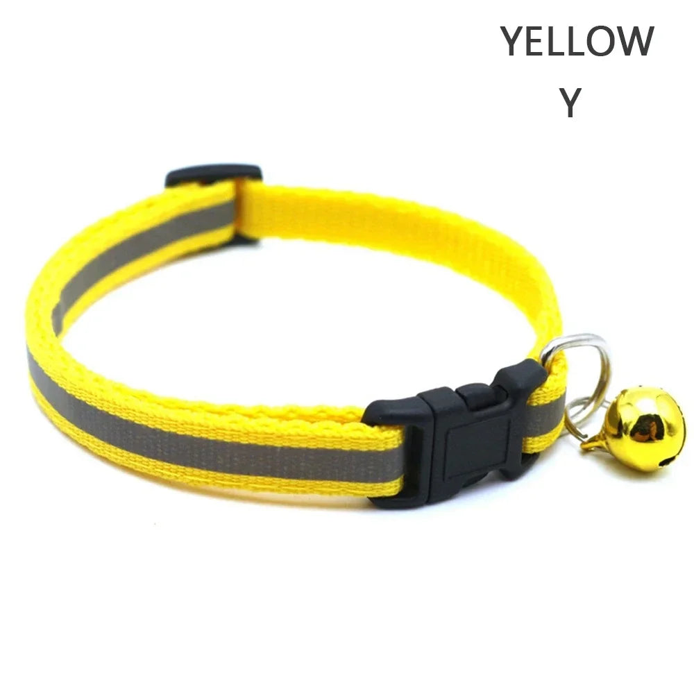 Reflective Nylon Dog Collar Night Safety Flashing Light up Adjustable Dog Leash Pet Collar for Cats and Small Dogs Pet Supplies