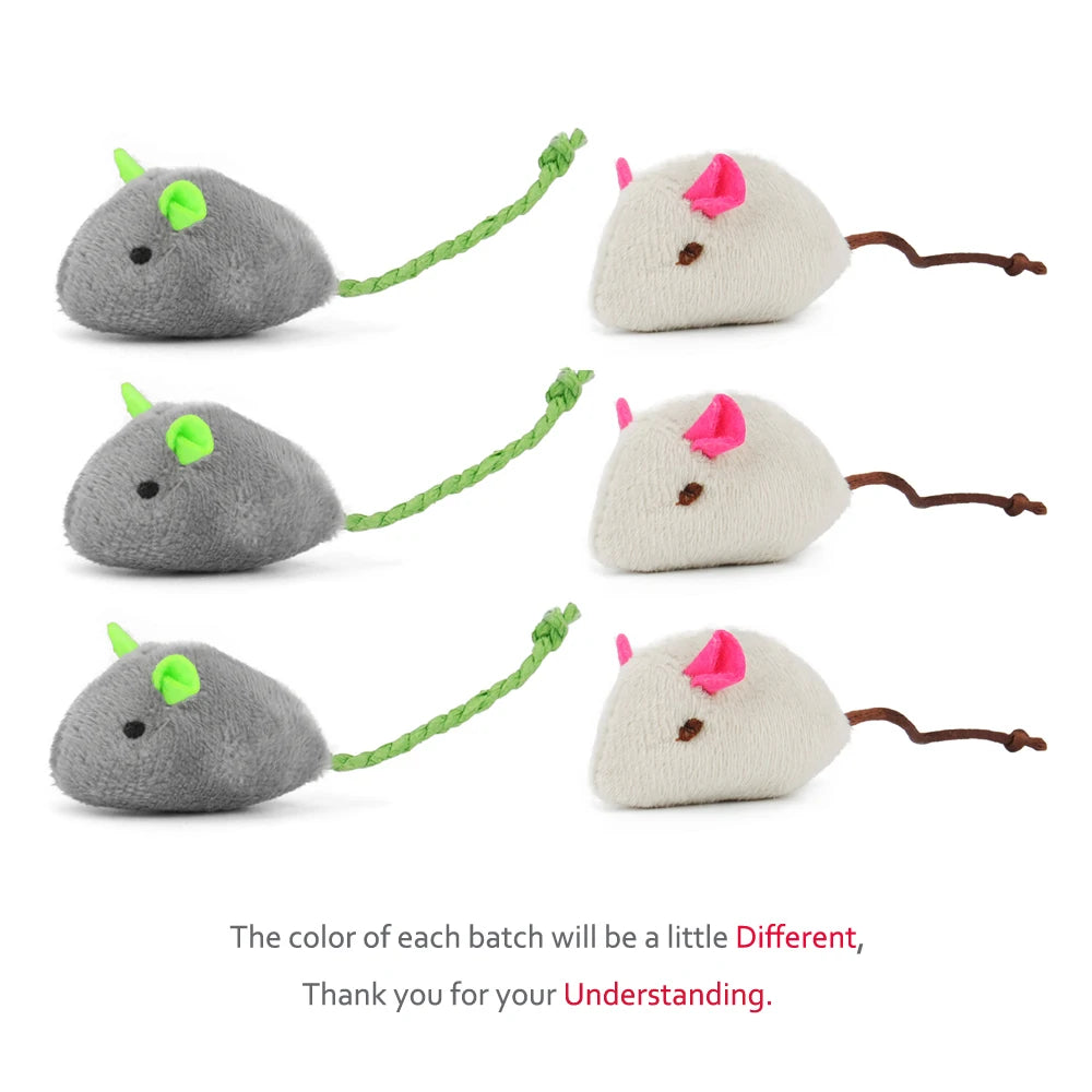 6Pcs Mix Pet Toy Catnip Mice Cats Toys Fun Plush Mouse Cat Toy for Kitten