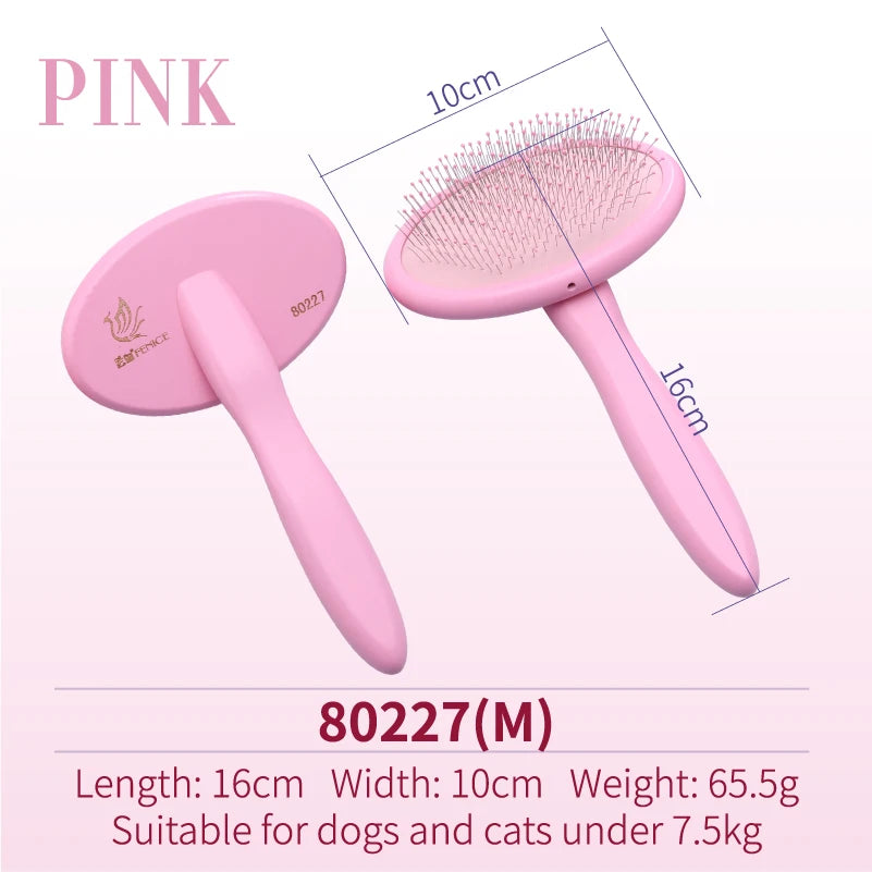 Fenice Pet Hair Brush Massage Handle Comb for Dog Cat Grooming Pet Hair Cleaning Tool