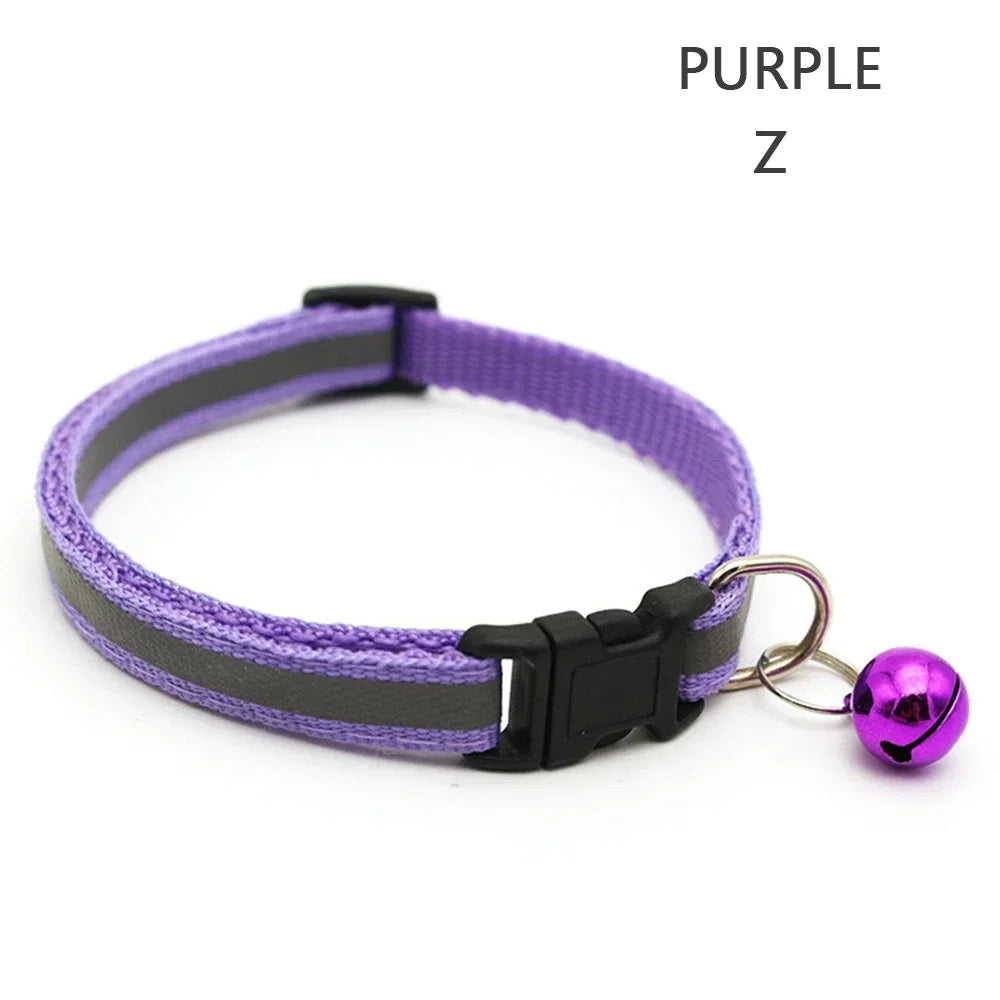 Reflective Nylon Dog Collar Night Safety Flashing Light up Adjustable Dog Leash Pet Collar for Cats and Small Dogs Pet Supplies