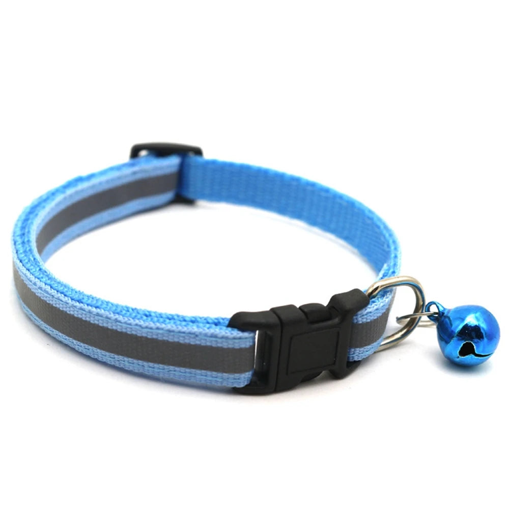Reflective Nylon Dog Collar Night Safety Flashing Light up Adjustable Dog Leash Pet Collar for Cats and Small Dogs Pet Supplies