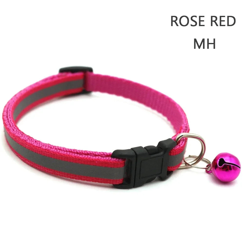 Reflective Nylon Dog Collar Night Safety Flashing Light up Adjustable Dog Leash Pet Collar for Cats and Small Dogs Pet Supplies