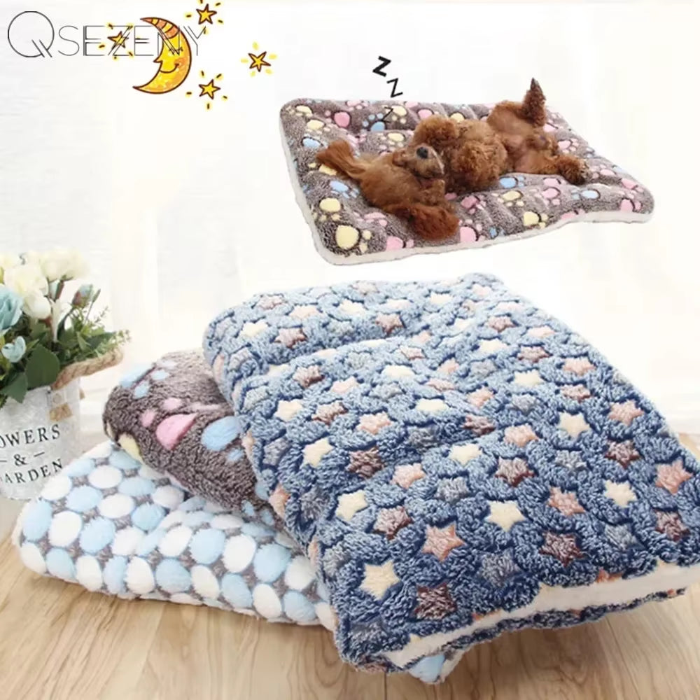 Pet Sleeping Mat Warm Dog Bed Soft Fleece Pet Blanket Cat Litter Puppy Sleep Mat Lovely Mattress Cushion for Small Large Dogs