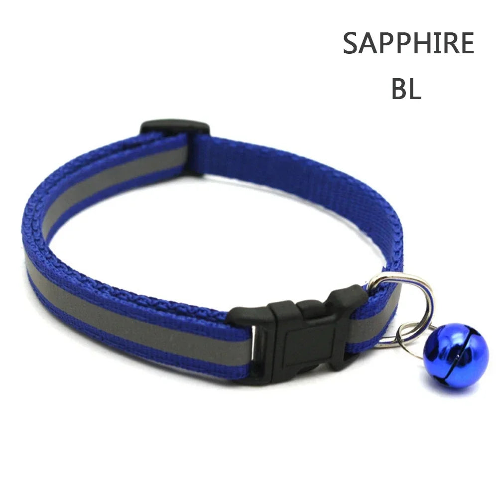 Reflective Nylon Dog Collar Night Safety Flashing Light up Adjustable Dog Leash Pet Collar for Cats and Small Dogs Pet Supplies