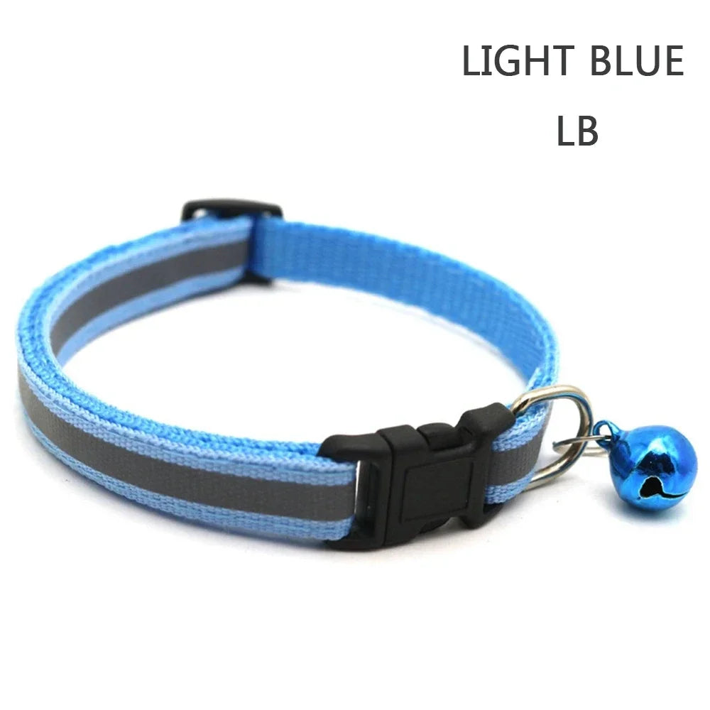 Reflective Nylon Dog Collar Night Safety Flashing Light up Adjustable Dog Leash Pet Collar for Cats and Small Dogs Pet Supplies