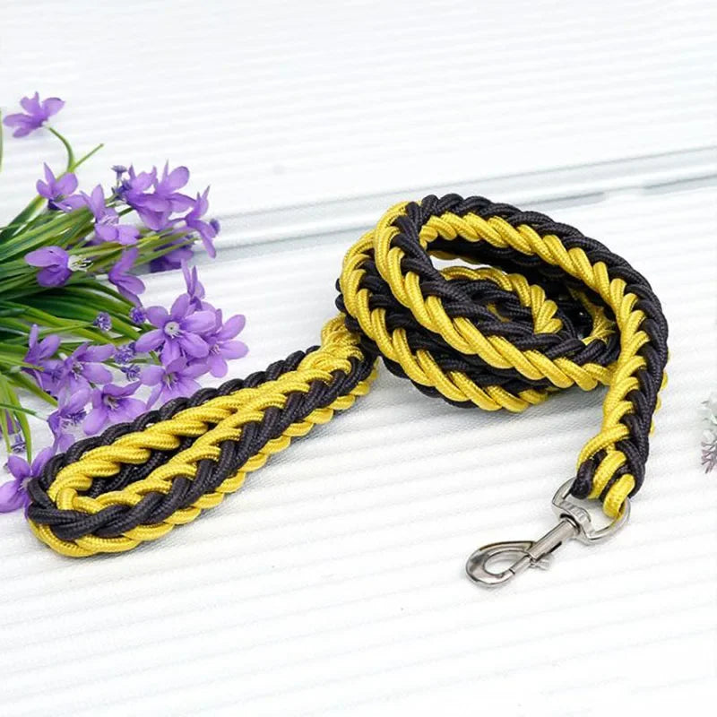130Cm L/XL Super Strong Coarse Nylon Dog Leash Army Green Canvas Double Row Adjustable Dog Collar for Medium Large Dogs