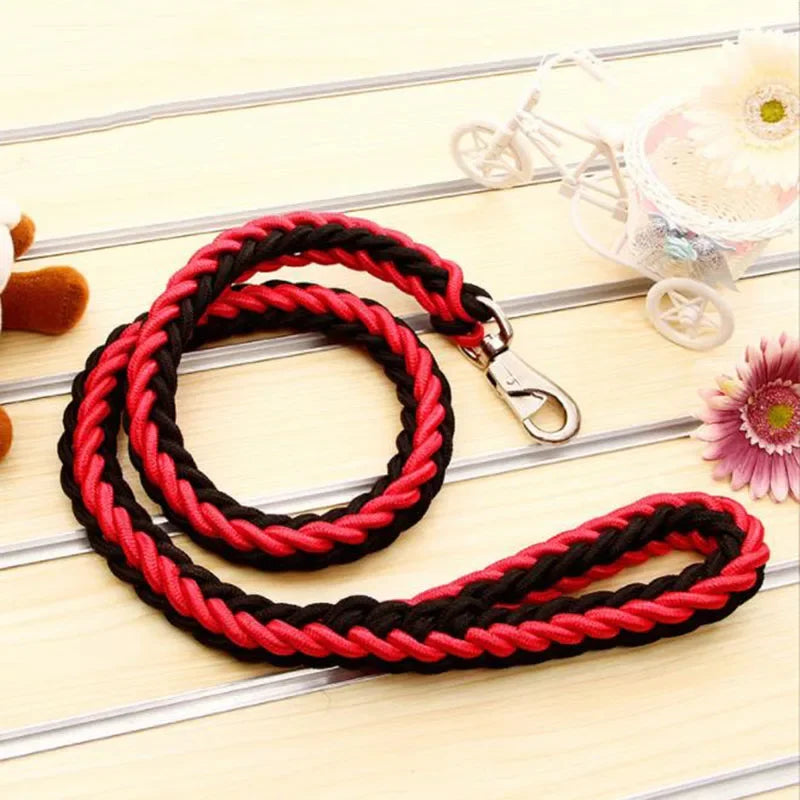 130Cm L/XL Super Strong Coarse Nylon Dog Leash Army Green Canvas Double Row Adjustable Dog Collar for Medium Large Dogs