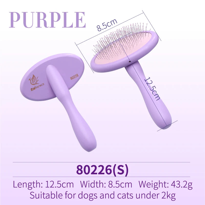 Fenice Pet Hair Brush Massage Handle Comb for Dog Cat Grooming Pet Hair Cleaning Tool