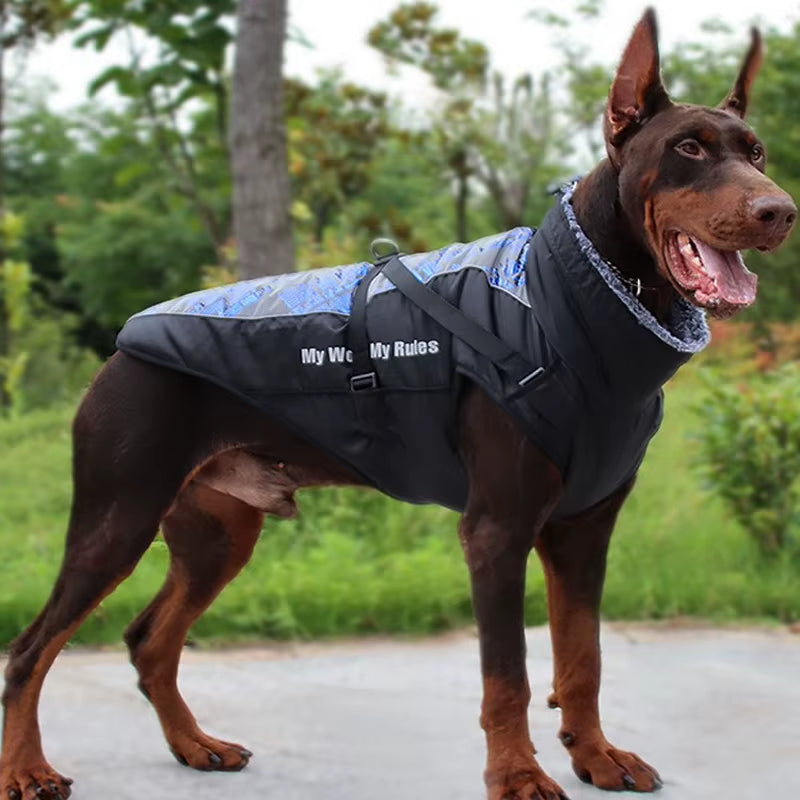 Clothes for Large Dogs Waterproof Big Dog Vest Jacket Autumn Winter Warm Fur Collar Pet Dog Coat for French Bulldog Wilma Dog