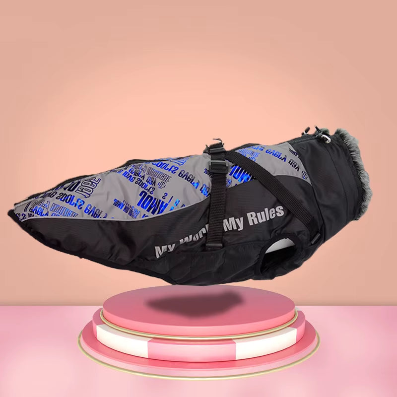 Clothes for Large Dogs Waterproof Big Dog Vest Jacket Autumn Winter Warm Fur Collar Pet Dog Coat for French Bulldog Wilma Dog