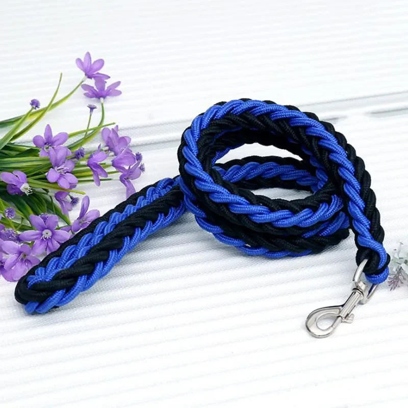 130Cm L/XL Super Strong Coarse Nylon Dog Leash Army Green Canvas Double Row Adjustable Dog Collar for Medium Large Dogs