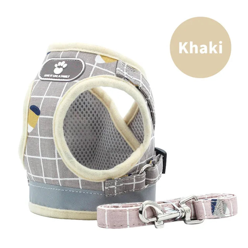 Pet Dog Cat Harness with Leash Nylon Adjustable Kitten Puppy Harness Belt Comfortable Small Dog Harness and Leash Set