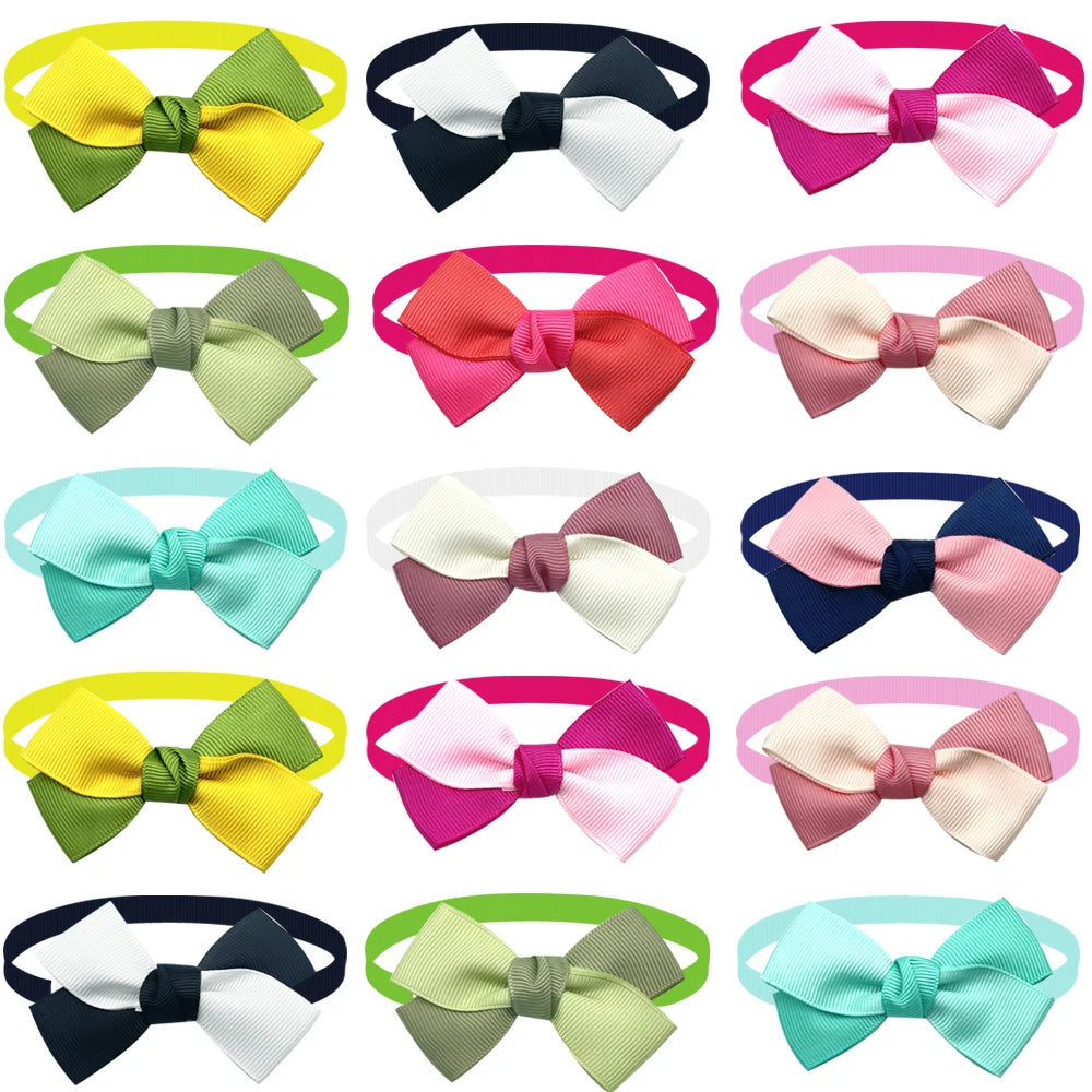50/100Pcs Pet Dog Bowties Flowers Dog Accessories Dog Bow Tie Small Dog Bowties Collar Pet Products Dog Accessories for Dogs