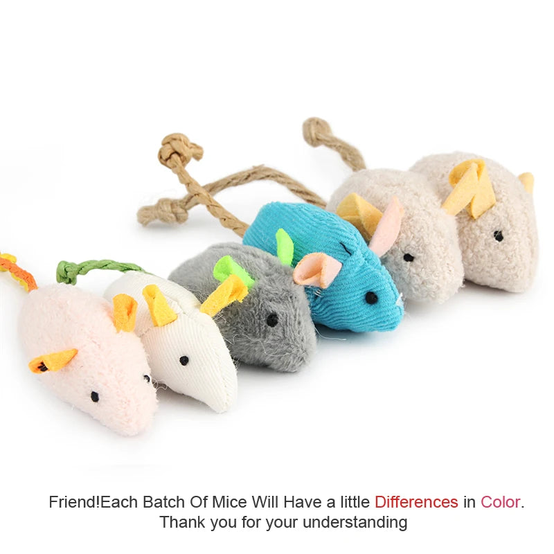6Pcs Mix Pet Toy Catnip Mice Cats Toys Fun Plush Mouse Cat Toy for Kitten