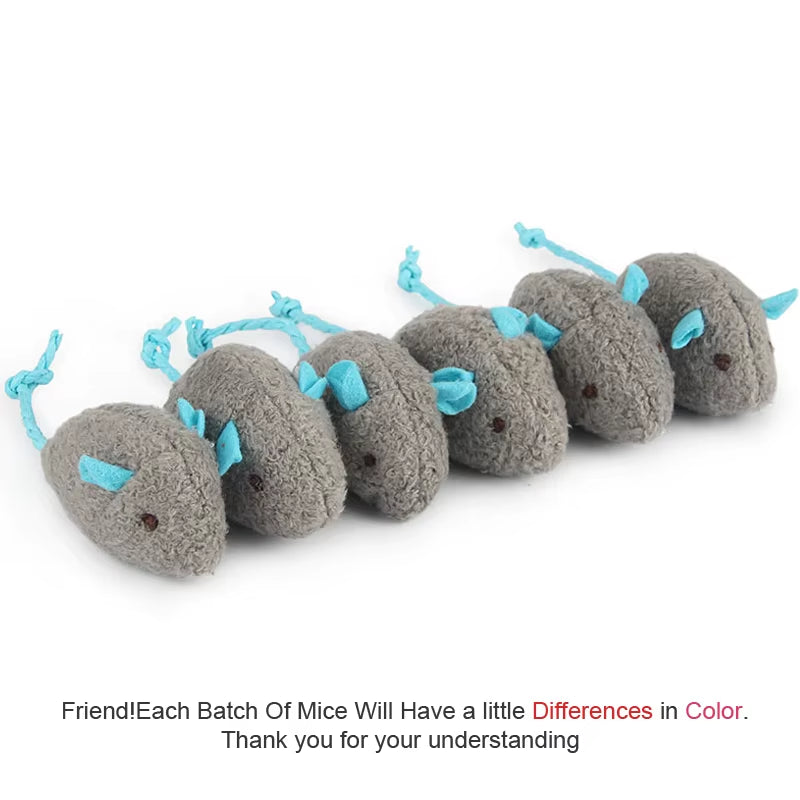 6Pcs Mix Pet Toy Catnip Mice Cats Toys Fun Plush Mouse Cat Toy for Kitten
