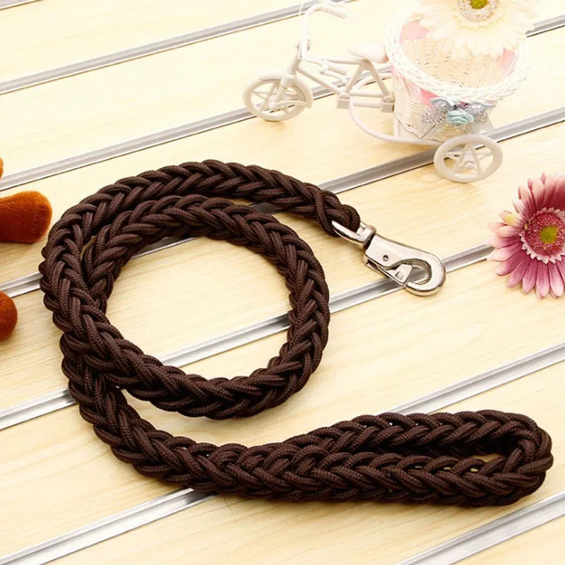 130Cm L/XL Super Strong Coarse Nylon Dog Leash Army Green Canvas Double Row Adjustable Dog Collar for Medium Large Dogs