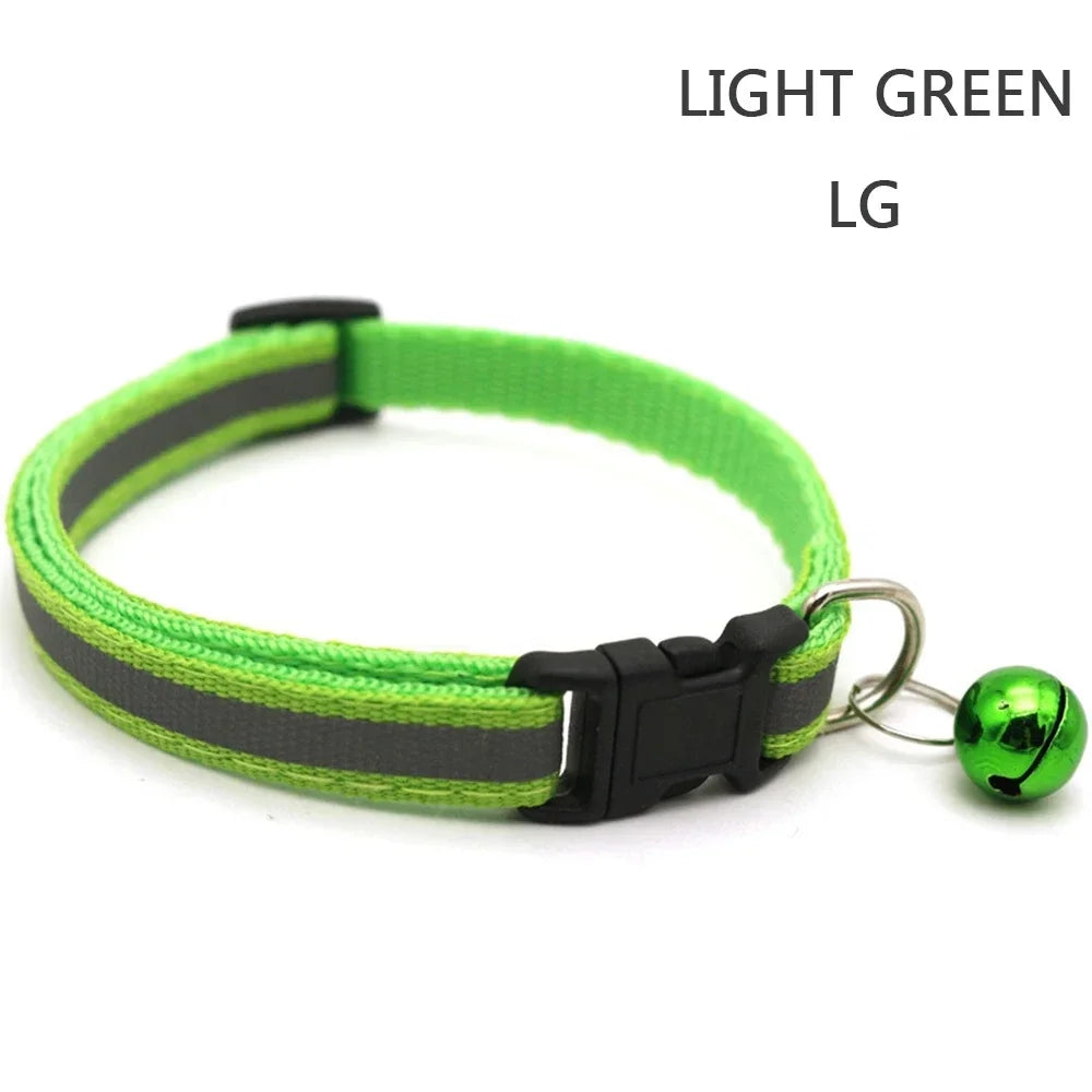 Reflective Nylon Dog Collar Night Safety Flashing Light up Adjustable Dog Leash Pet Collar for Cats and Small Dogs Pet Supplies