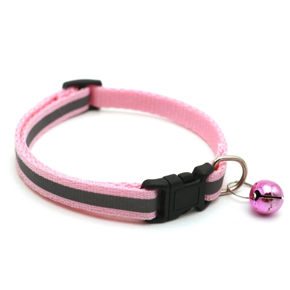 Reflective Nylon Dog Collar Night Safety Flashing Light up Adjustable Dog Leash Pet Collar for Cats and Small Dogs Pet Supplies