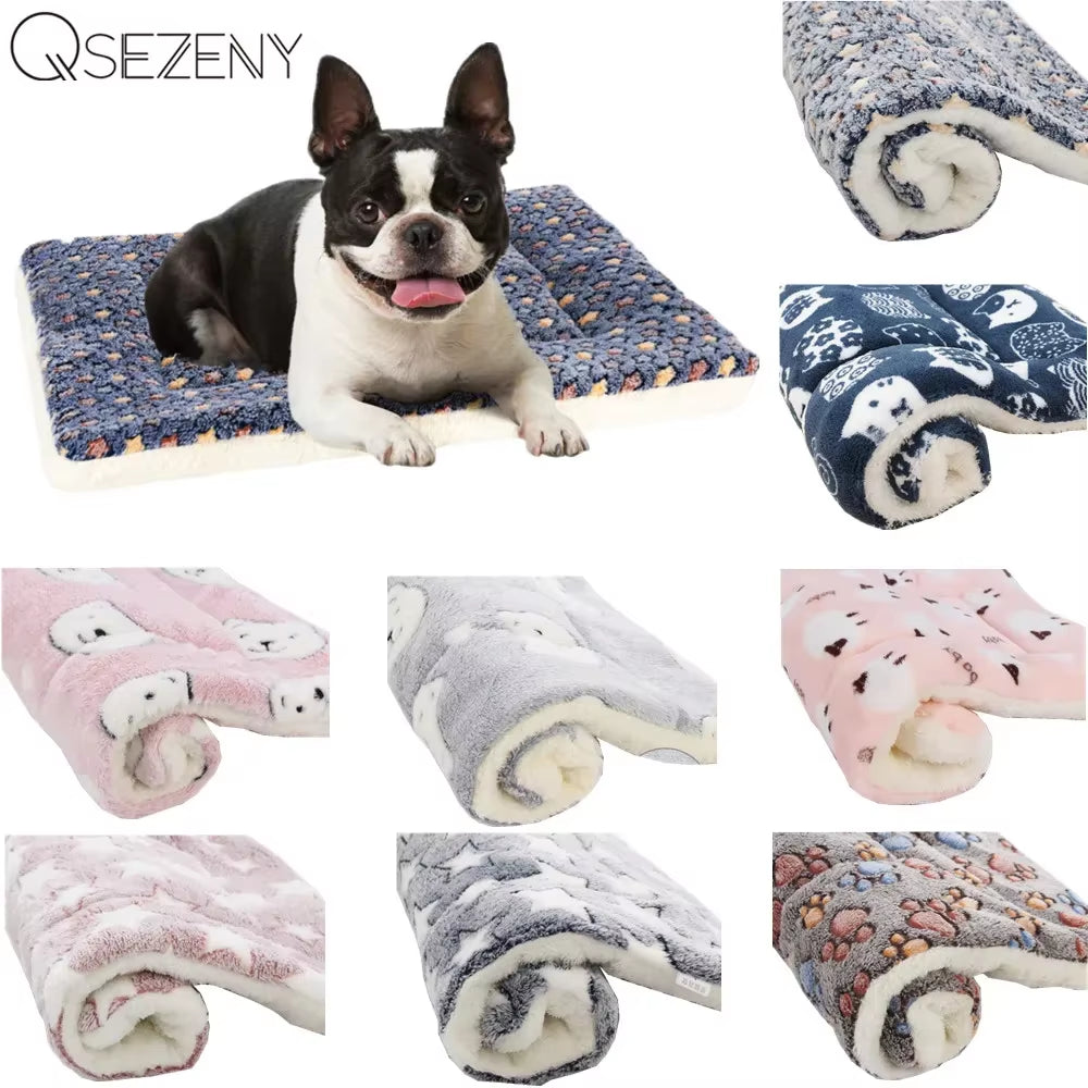 Pet Sleeping Mat Warm Dog Bed Soft Fleece Pet Blanket Cat Litter Puppy Sleep Mat Lovely Mattress Cushion for Small Large Dogs